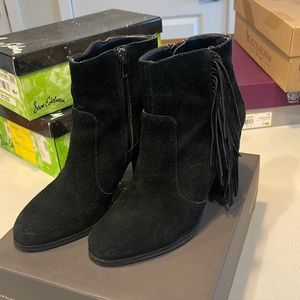 Via Spiga Leather Bootie with Fringe